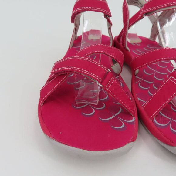 Clarks Womens 7 M 15906 Pink Gray Strappy Hook and Loop Comfort Sandals Shoes - Picture 3 of 13